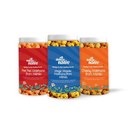 Peri Peri Masala, Magic Masala & Cheese Makhana - Pack of 3 (73g each)