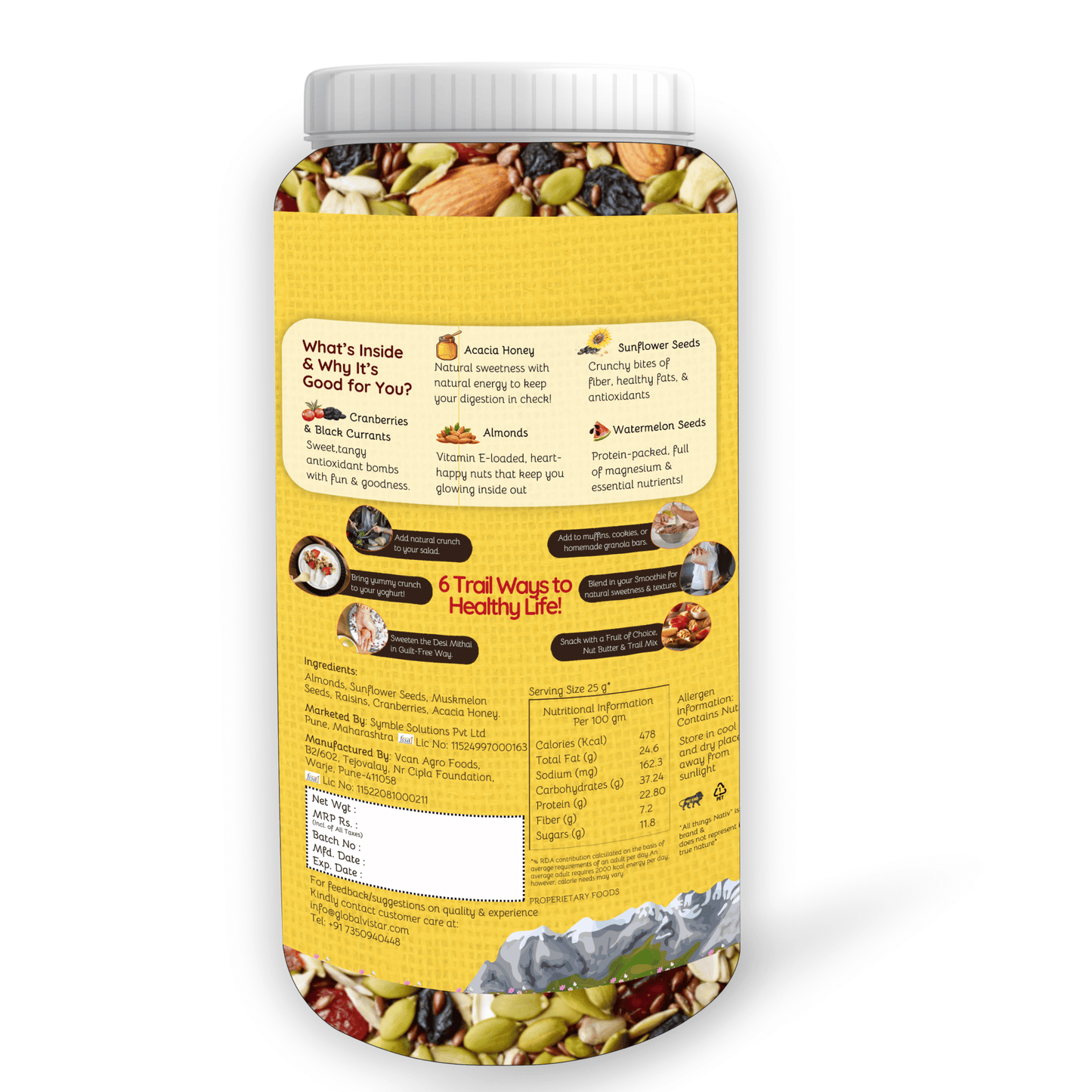 Honey Trail Mix - Pack of 2 (250g each)